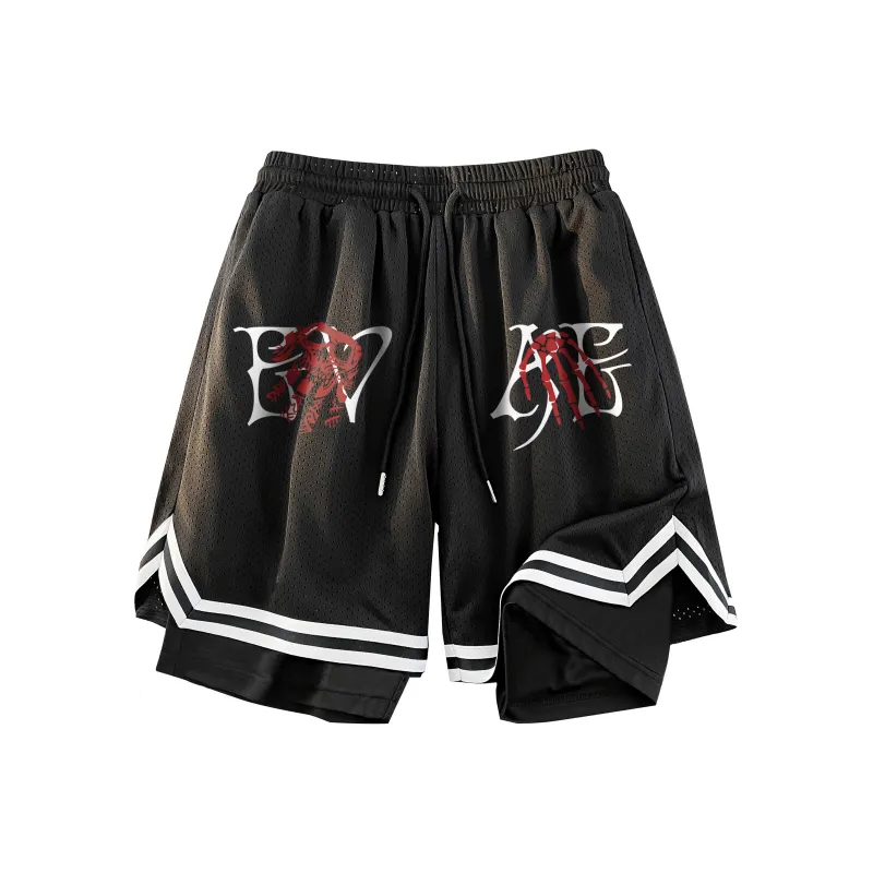 *EVAE+MOB Skull Series Casual Shorts Unisex-5