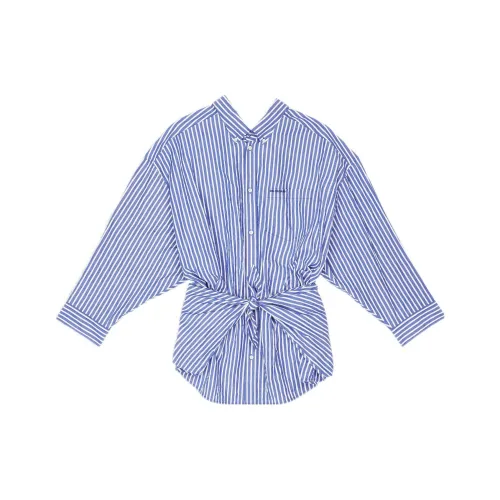 Balenciaga Crinkled Stripe Knotted Shirt