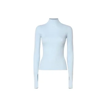 COURREGES Engineered Light Rib Mock Neck Jumper