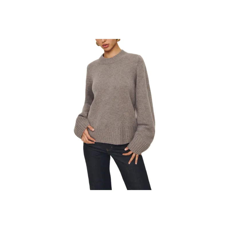 REFORMATION Calloway Regenerative Wool Crew Sweater Women's Gray-0