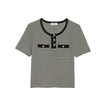 Sandro Striped Crop Top