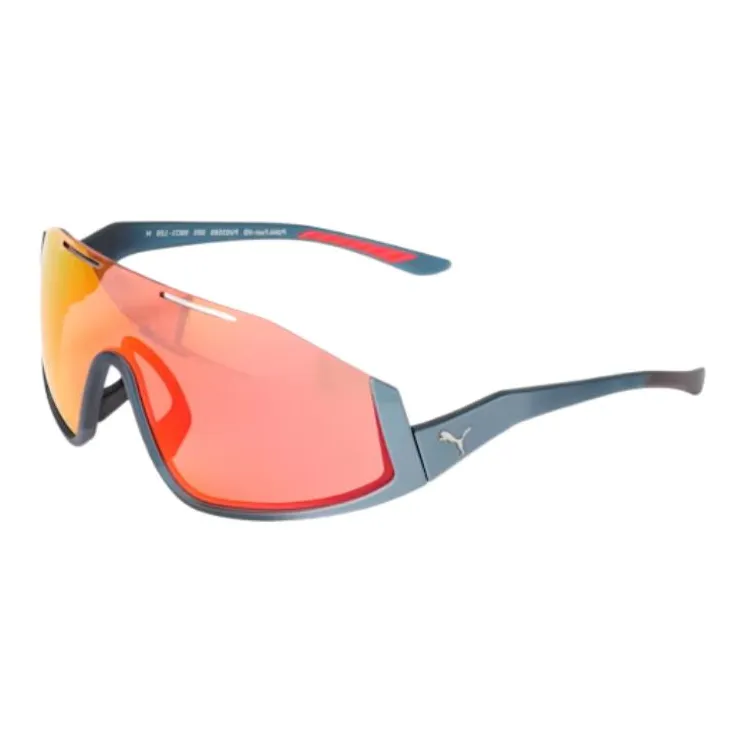 PUMA Metal Irregular Shape Sunglasses Unisex Gray-0