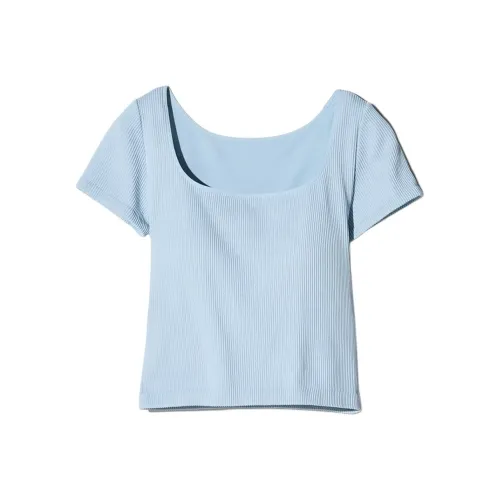 UNIQLO T Shirt Women's Aqua Blue