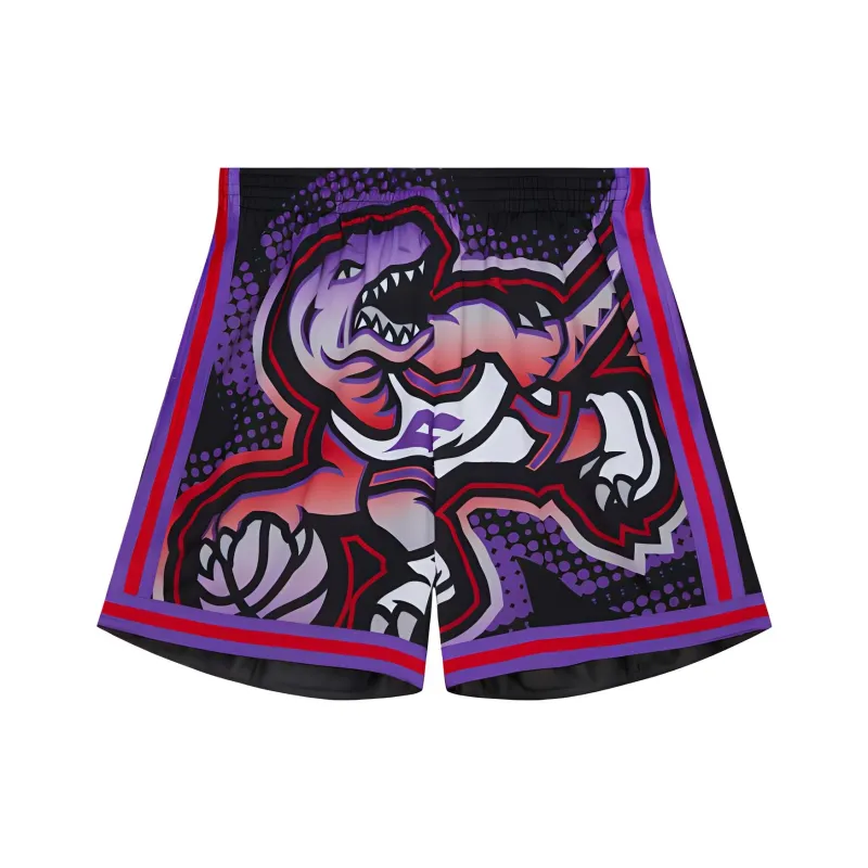 NBA x Mitchell & Ness Toronto Raptors Big Face Fashion Casual Shorts Men's Purple/Red-0