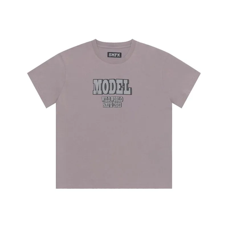 SMFK Drop Shoulder Sleeve T Shirt Women's Forest Gray-0
