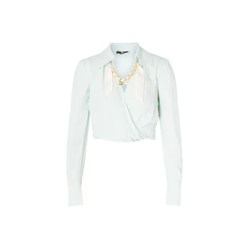 Elisabetta Franchi Long Sleeved Chain Detailed Wrapped Blouse