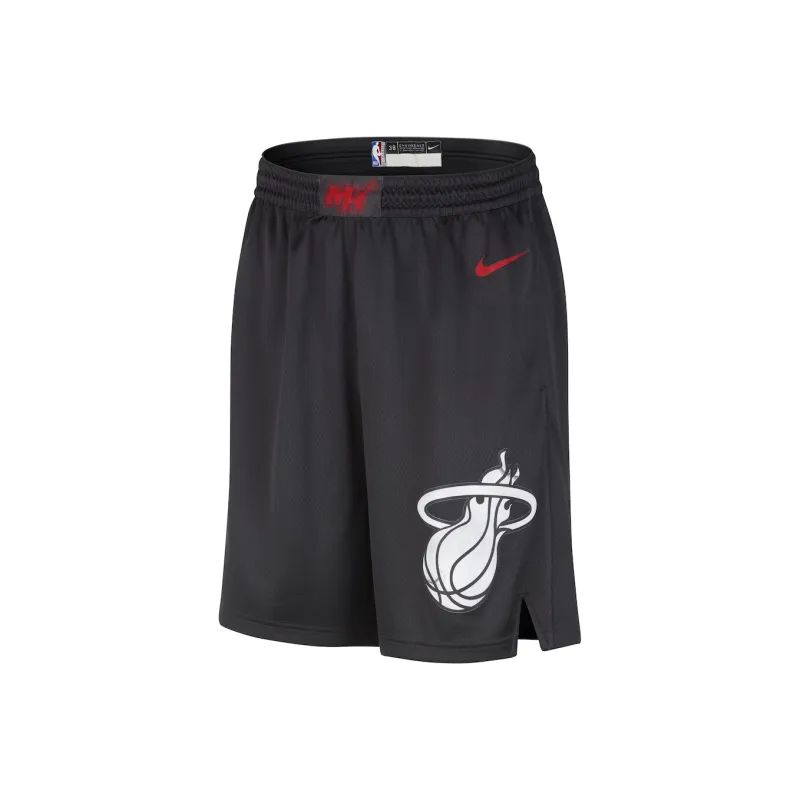 NBA Miami Heat Miami Heat Nike City Edition Swingman Basketball Shorts Men's Black-0