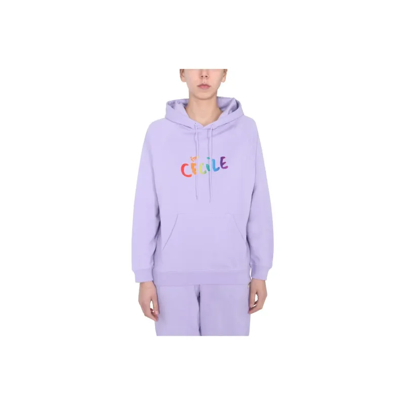 ETRE CECILE Être Cécile Logo Print Drawstring Hoodie-0