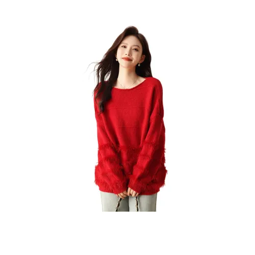 X MOOM Sweater Women's Burgundy