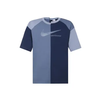 Nike Women'ss Retro Colorblock Loose Fit Crewneck T Shirt Blue