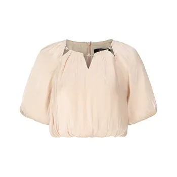 GIMING Lantern Sleeve T Shirt Women's Apricot