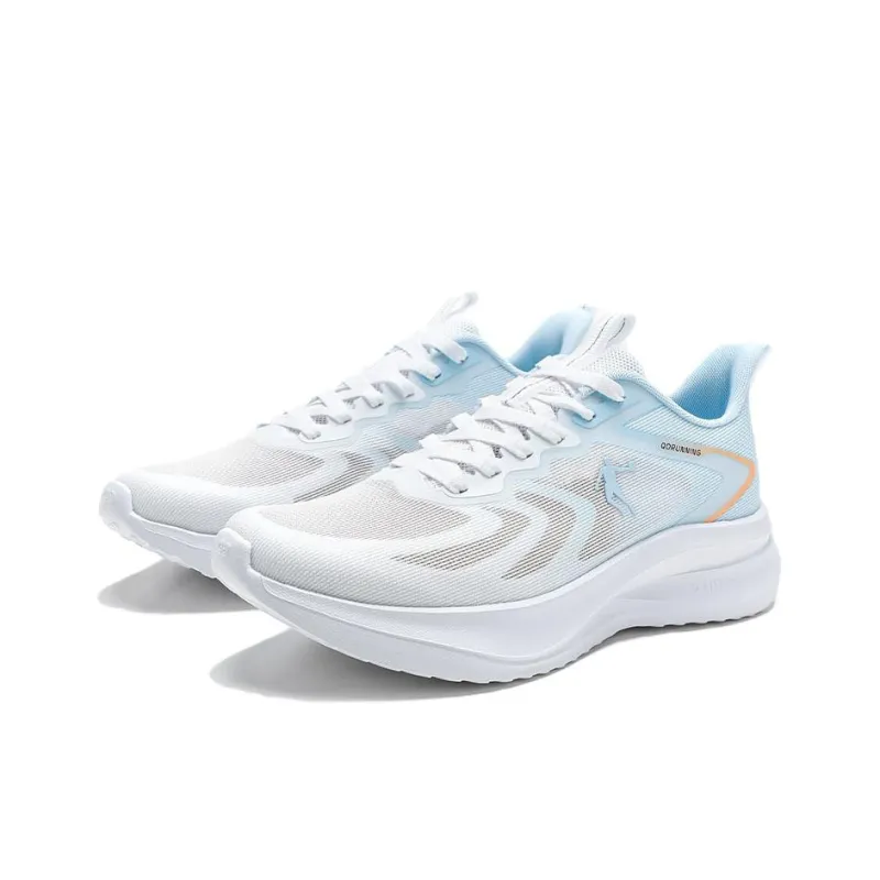 QIAODAN Speed Slip Resistant And Abrasion Resistant Coverage Low Top Casual Running Shoes Men's Jordan White Sky Blue-2