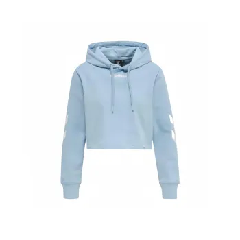 Hummel HmlLEGACY WOMAN CROPPED HOODIE Sweatshirt Women's Sky Blue/White