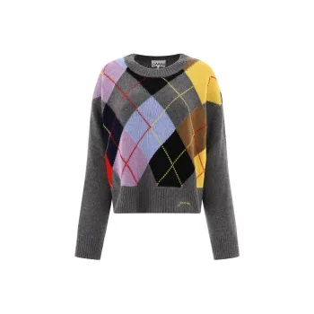 GANNI Harlequin Printed Oversized Pullover