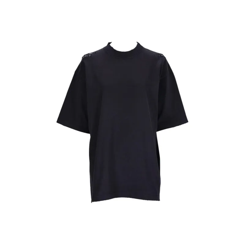 Balenciaga Distressed T Shirt 'Faded Black/White'-0