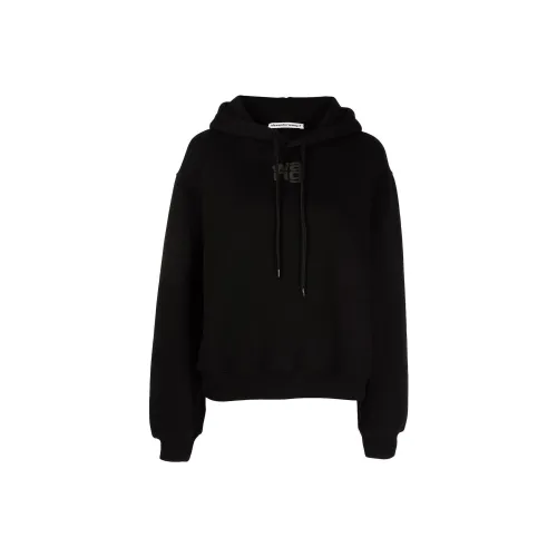 Alexander Wang Essential Puff Logo Terry Hoodie Black