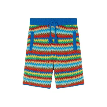Alanui Over The Rainbow Knit Drawstring Shorts