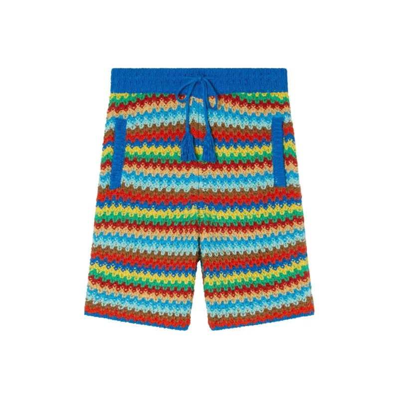 Alanui Over The Rainbow Knit Drawstring Shorts-0