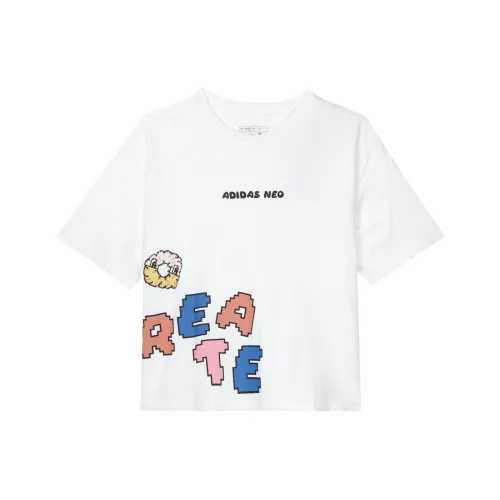 Adidas Neo Drop Shoulder Sleeve T Shirt Women's White