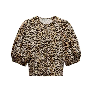 ZARA ZW Series Shirt Women's Leopard Print