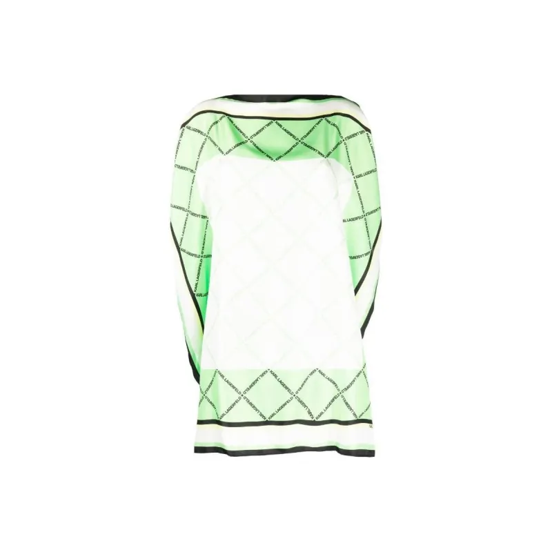Karl Lagerfeld Silk Scarf Longline Top-0