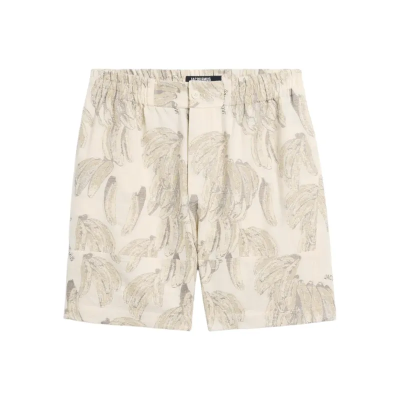 Jacquemus The Aloe Banana Jacquard Shorts-0