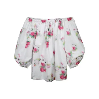 MaxMara Studio Floral Patterned Off Shoulder Top