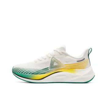 PEAK Cushioning, Slip Resistant, And Abrasion Resistant Low Top Training Running Shoes Men's White Yellow Green