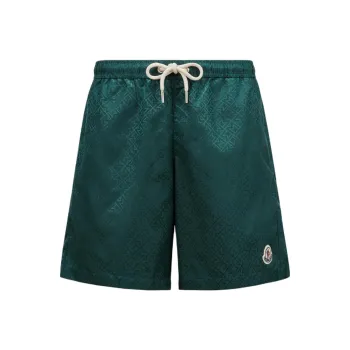 Moncler Logo Patch Drawstring Swim Shorts