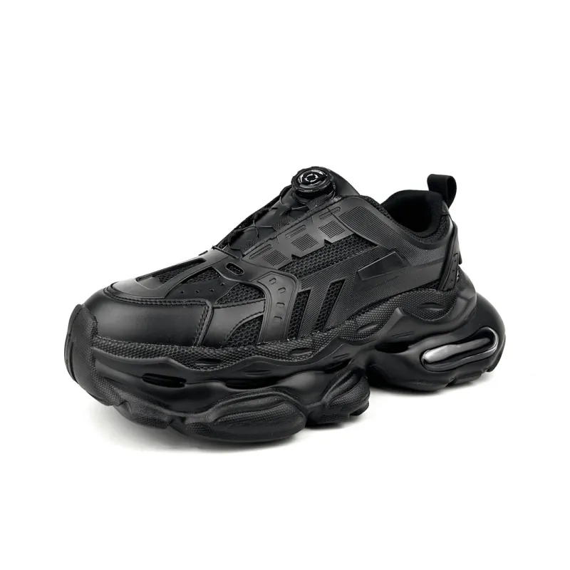 CHAOSHU Low Top Chunky Sneakers Unisex Black-1