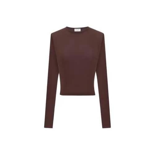 SAINT LAURENT T Shirts Women's Burgundy