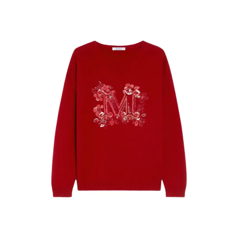 MaxMara Logo Embellished Crewneck Jumper-0