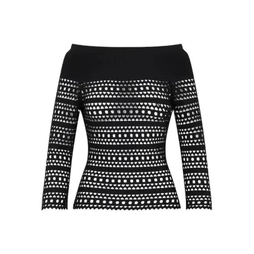 Alaia Off-The-Shoulder Openwork Blouse