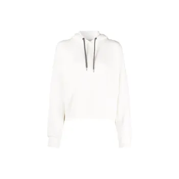 Moncler Metallic Logo Lettering Hoodie Sweatshirt 'White'