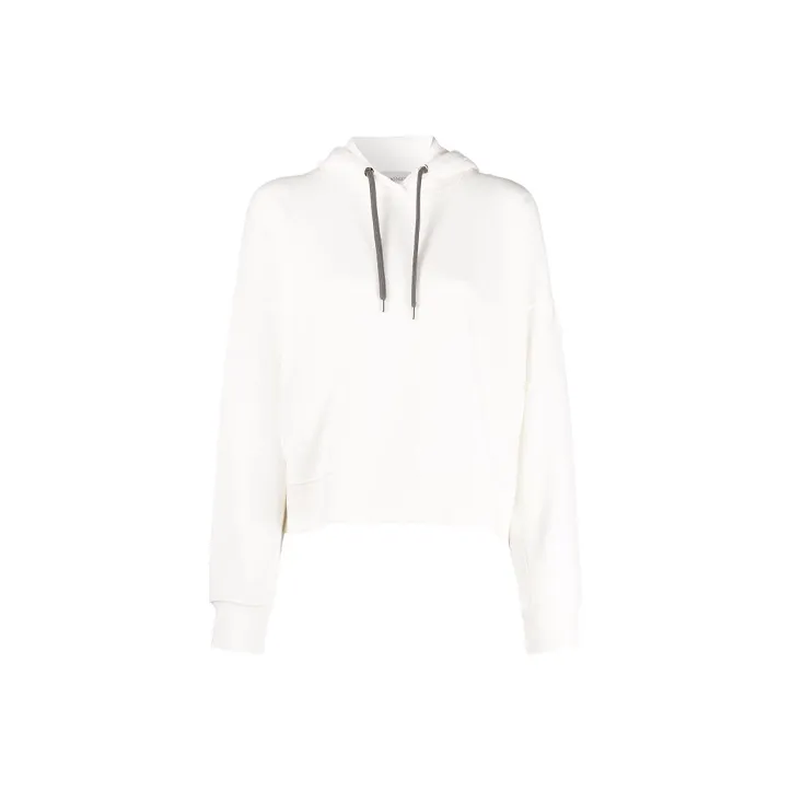 Moncler Metallic Logo Lettering Hoodie Sweatshirt 'White'-0