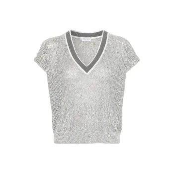Brunello Cucinelli Sequined V neck Vest