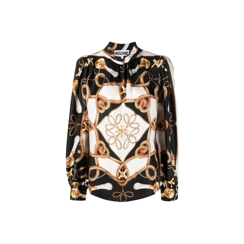 MOSCHINO Baroque Pattern print Silk Shirt-0