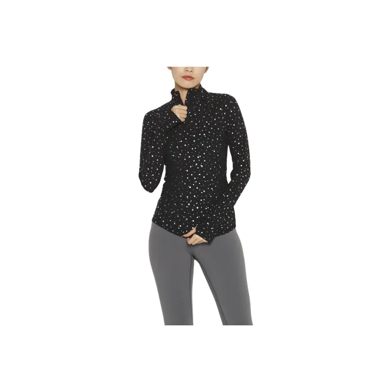 Lululemon Yuuki Sweatshirt Women's Black Base With White Dots-0
