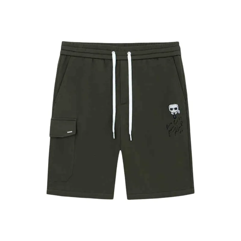 KARL LAGERFELD Casual Shorts Men's Army Green-0