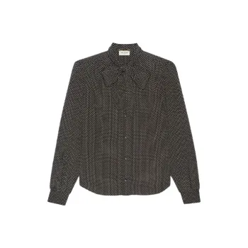 SAINT LAURENT Dotted Pussy Bow Shirt