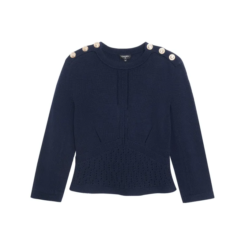 CHANEL Sweaters Women's Blue-0