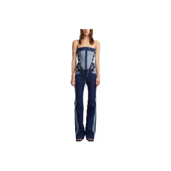 DION LEE Strapless Tops Women's Blue