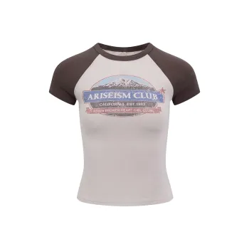 Ariseism Raglan Sleeve T Shirt Women's Light Coffee