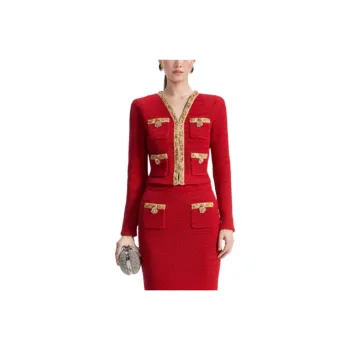 Self portrait New Year Sweater Women's True Red