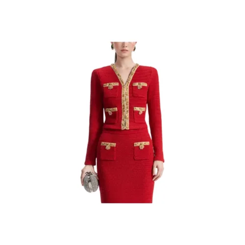 Self portrait New Year Sweater Women's True Red