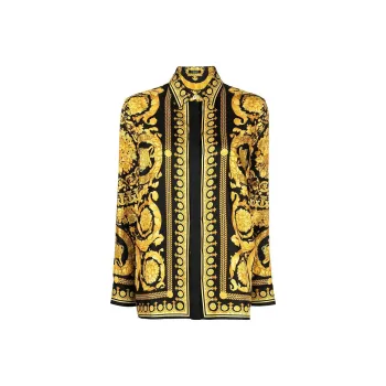 VERSACE Baroque Pattern Long Sleeved Shirt