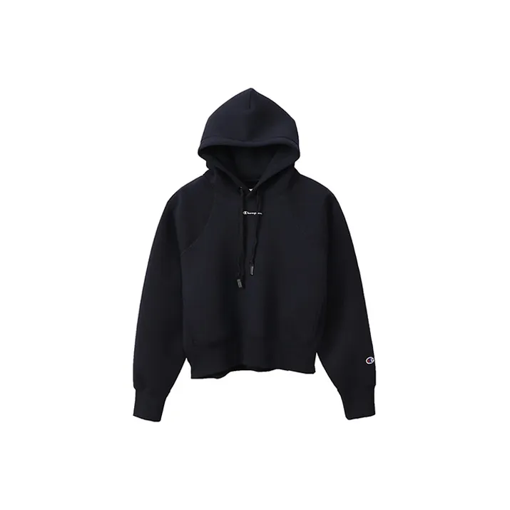 Champion Hooded Loose Fit Regular Sweatshirt Japan Version Women's Navy Blue-0
