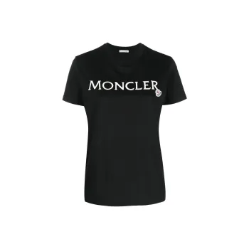 Moncler Logo Embroidered Crewneck T Shirt