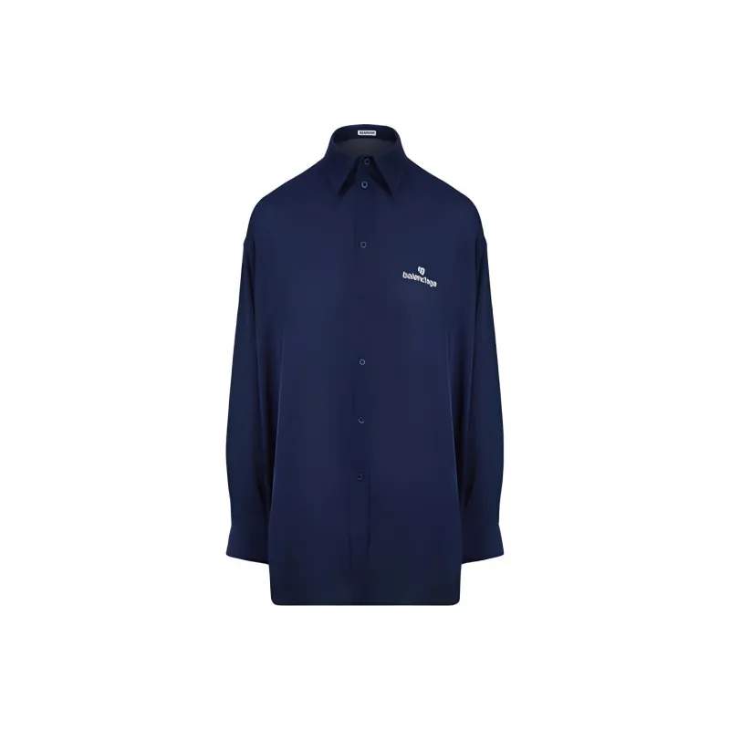 Balenciaga Printed Blouse 'Marine Blue'-0