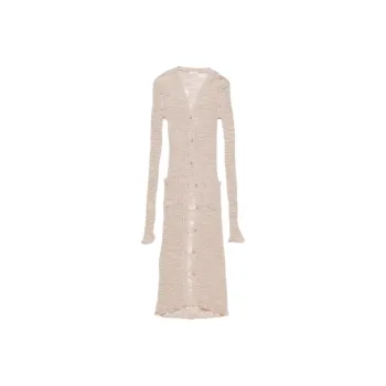 Acne Studios Semi sheer Panel Ribbed knit Cardigan